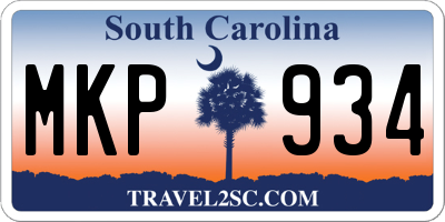 SC license plate MKP934