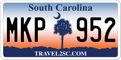 SC license plate MKP952