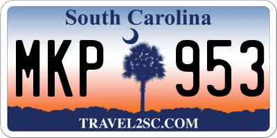 SC license plate MKP953