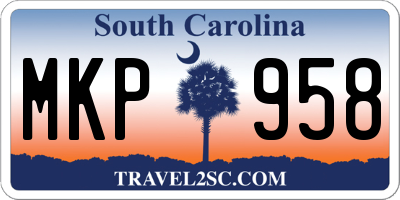 SC license plate MKP958