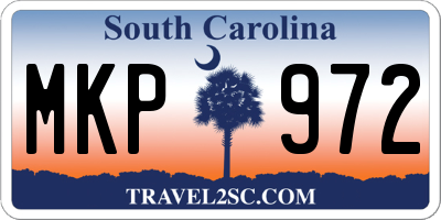 SC license plate MKP972