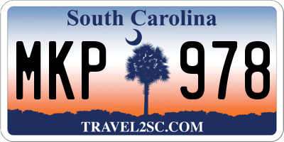 SC license plate MKP978