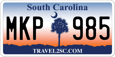 SC license plate MKP985