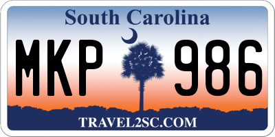 SC license plate MKP986