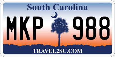 SC license plate MKP988