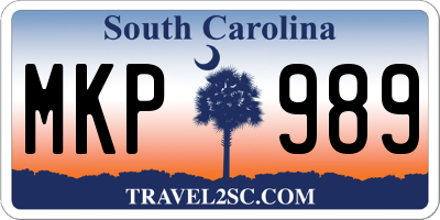 SC license plate MKP989