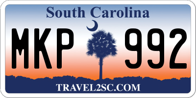 SC license plate MKP992