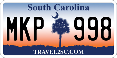 SC license plate MKP998
