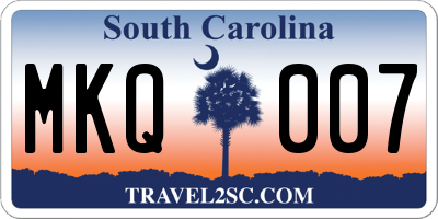 SC license plate MKQ007