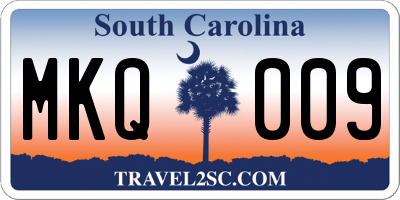 SC license plate MKQ009