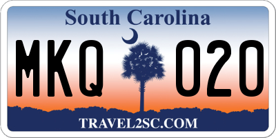 SC license plate MKQ020