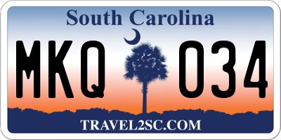 SC license plate MKQ034