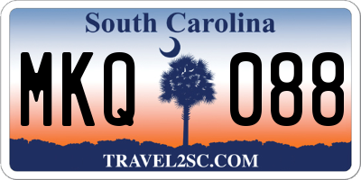 SC license plate MKQ088