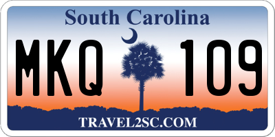 SC license plate MKQ109