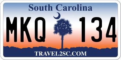 SC license plate MKQ134