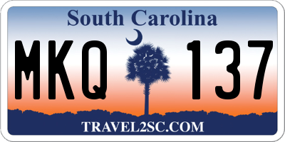 SC license plate MKQ137