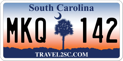 SC license plate MKQ142