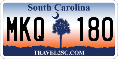 SC license plate MKQ180