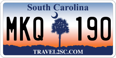 SC license plate MKQ190