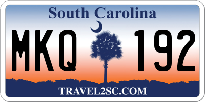 SC license plate MKQ192
