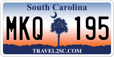 SC license plate MKQ195