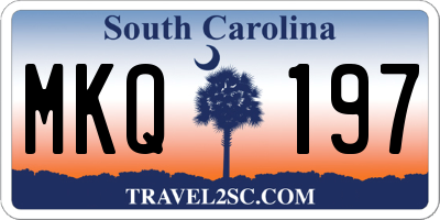 SC license plate MKQ197