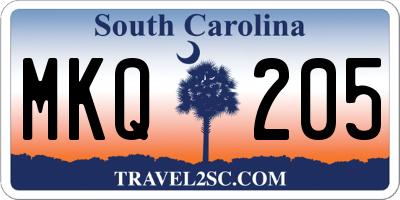 SC license plate MKQ205