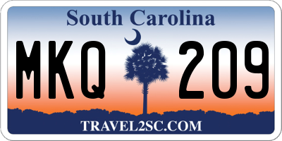 SC license plate MKQ209