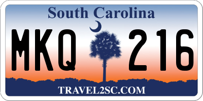 SC license plate MKQ216