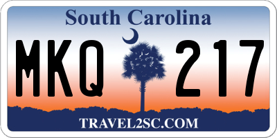 SC license plate MKQ217