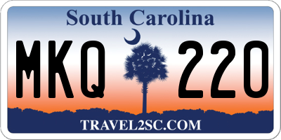 SC license plate MKQ220