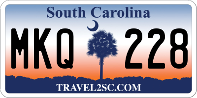 SC license plate MKQ228
