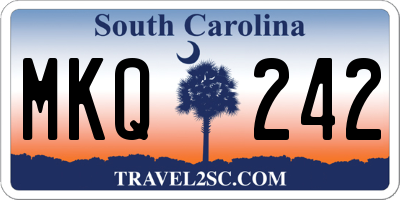 SC license plate MKQ242