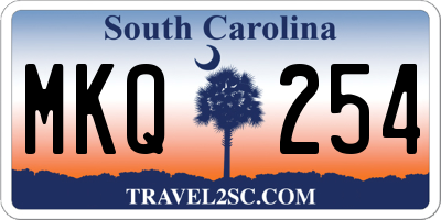 SC license plate MKQ254