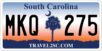SC license plate MKQ275