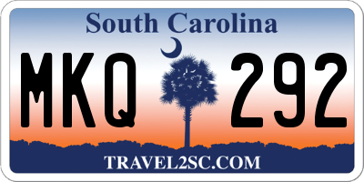SC license plate MKQ292