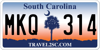 SC license plate MKQ314