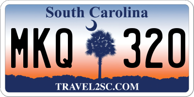 SC license plate MKQ320