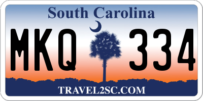 SC license plate MKQ334