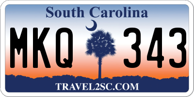 SC license plate MKQ343