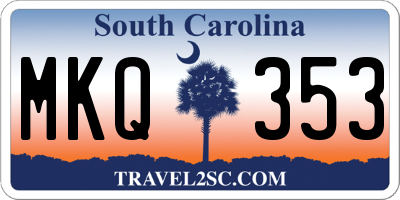 SC license plate MKQ353
