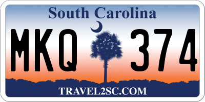 SC license plate MKQ374