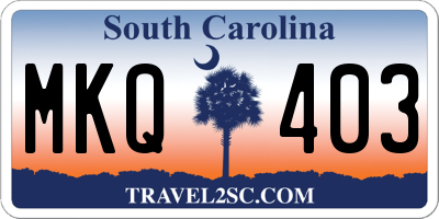 SC license plate MKQ403