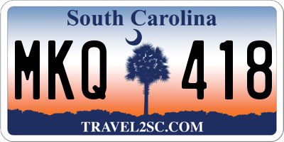 SC license plate MKQ418