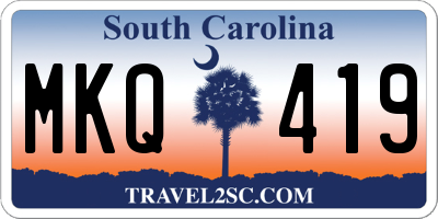 SC license plate MKQ419