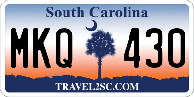 SC license plate MKQ430