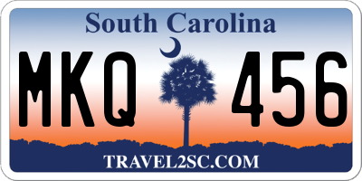 SC license plate MKQ456
