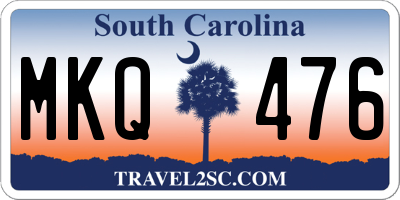 SC license plate MKQ476