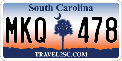 SC license plate MKQ478