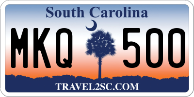 SC license plate MKQ500